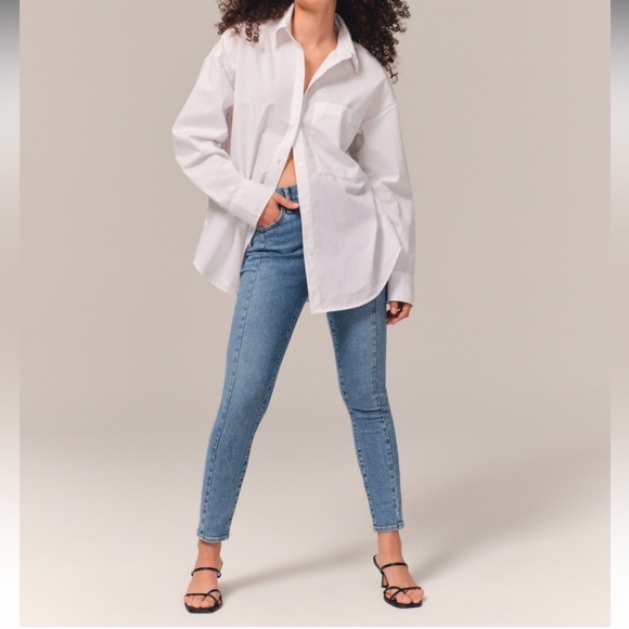 A&F Curve Love Super Skinny Ankle High Rise Jean - Picture 10 of 11